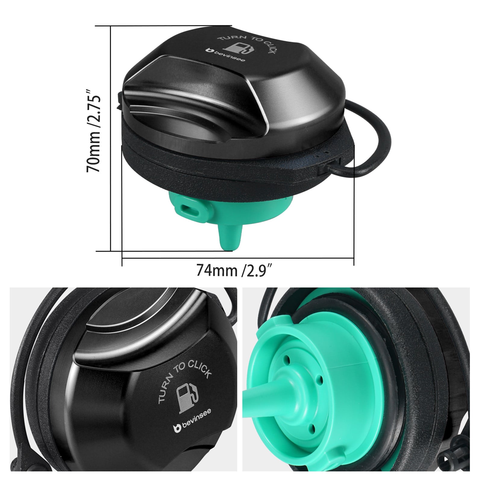 Billet Fuel Filler Cap Push & Twist Type VW Golf MK7 MK8 GTI R