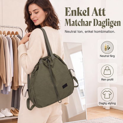 🎒Dameveske med snøring og stor kapasitet